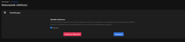 Webstatistik-Konfiguration