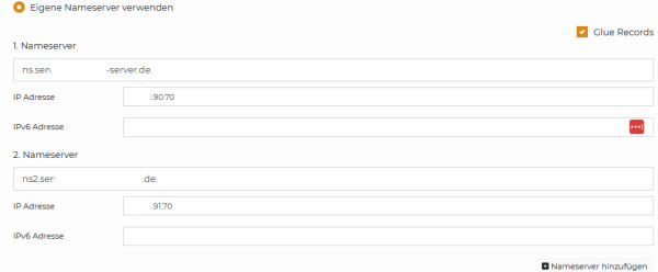 einstellung domain provider