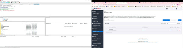 Aquí está el error que me da, y la pantalla donde se ve que está creada la cuenta